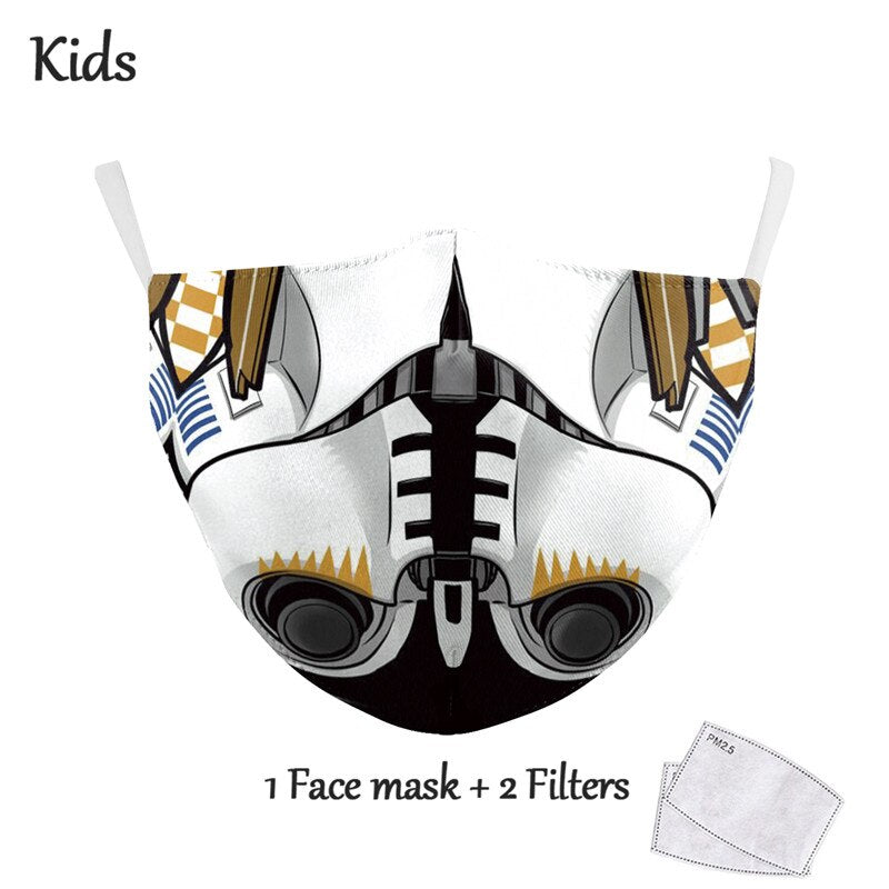 NADANBAO Adult Kid Star War Cosplay Print Face Mask Adult Kid Washable Masks Fabric Reusable PM2.5 Filters Dust Proof URB1™ Vêtements Streetwear URB1™ Vêtements Streetwear nadanbao-adul