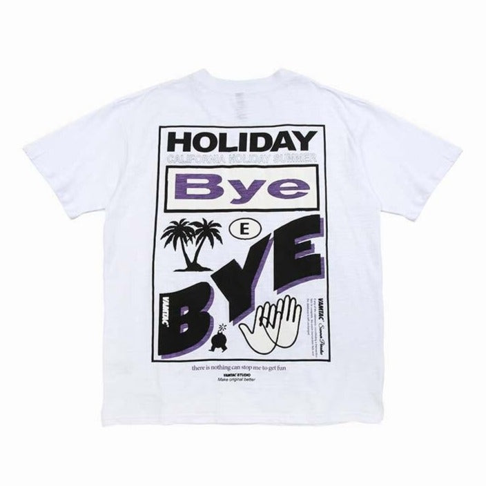 Bye Holiday T-shirt men t shirts Harajuku Funny Print Tshirt Men Hip Hop Cotton Streetwear Tee Shirt Homme Tops tees T338 - URB1™ Vêtements Streetwear mode boutique streetwear shop