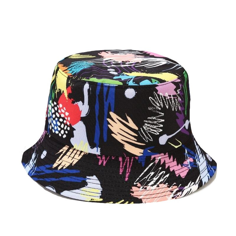 2021 Women's Cap Ins New Bucket Hat Botanical Flower Print Fisherman Hat For Women Spring Summer Outdoor Sun Protection Hat Men URB1™ Vêtements Streetwear URB1™ Vêtements Streetwear 202