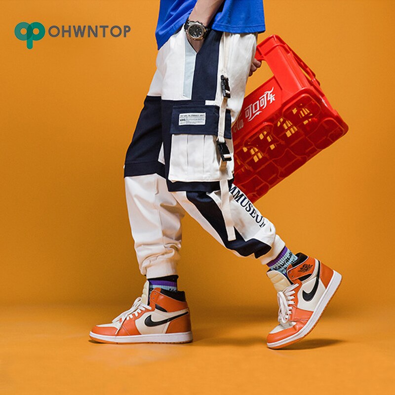 2020 Spring Mens Harem Pants Streetwear Jogger Ribbons Trousers Men Hip Hop Sweatpants Trousers Letter Printed Cargo Harem Pants URB1™ Vêtements Streetwear URB1™ Vêtements Streetwear 20