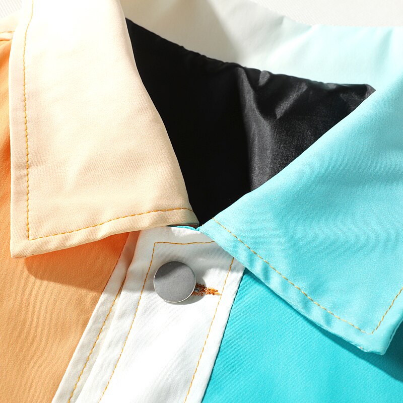 Una Reta Jackets Men Autumn New single breasted Gradient color stitching Jacket Fashion Men Hip Hop Streetwear Jacket Coat Man URB1™ Vêtements Streetwear URB1™ Vêtements Streetwear una-