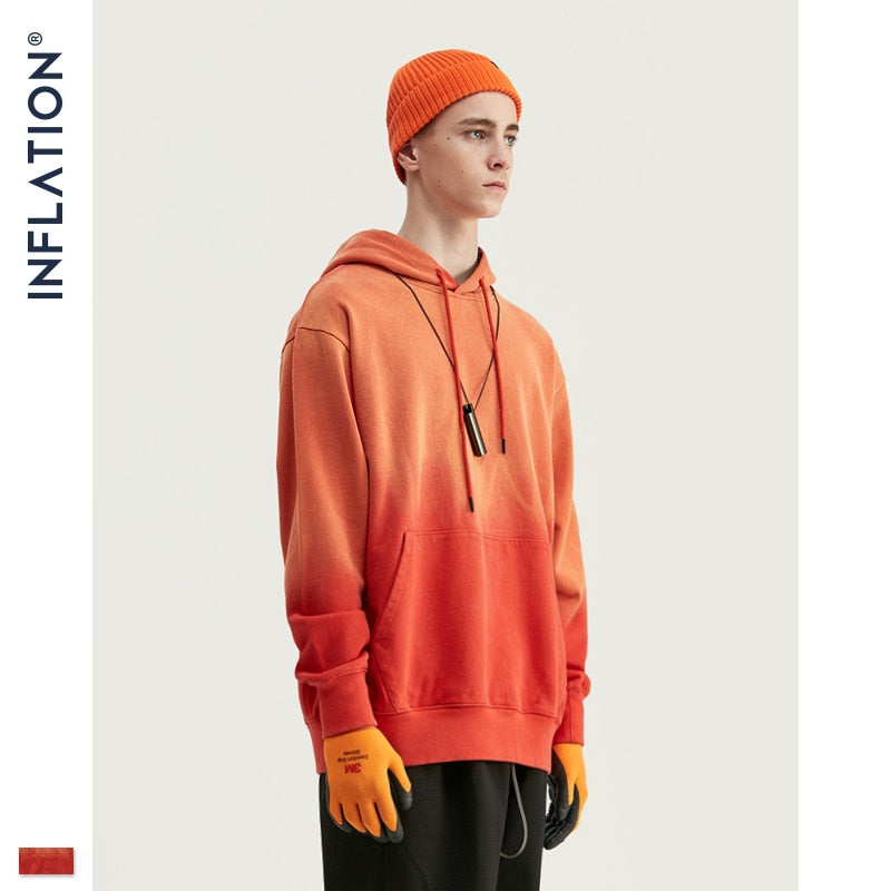 INFLATION Men Dip Dye Hoodies 2020 FW Streetwear Orange Oversized Male Hoodies Hip Hop 100% Cotton Men Winter Hoodies 9650W URB1™ Vêtements Streetwear URB1™ Vêtements Streetwear inflati