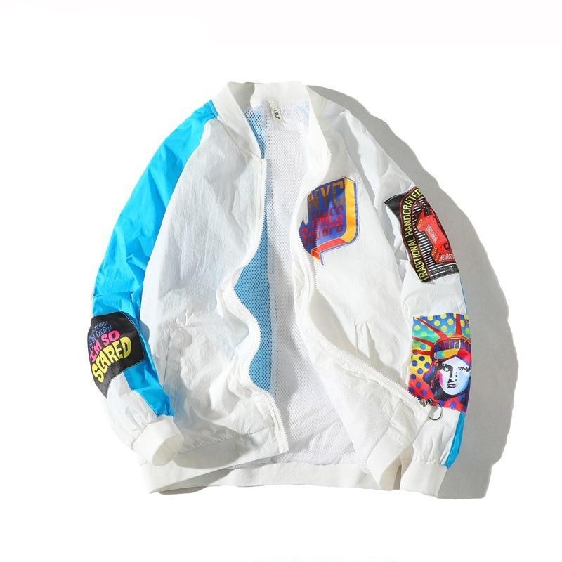 Una Reta Jackets Mens New Hip Hop Brand Thin Tracksuit Coat Fashion Casual Streetwear Man Pattern Stitching Baseball Jacket URB1™ Vêtements Streetwear URB1™ Vêtements Streetwear una-ret