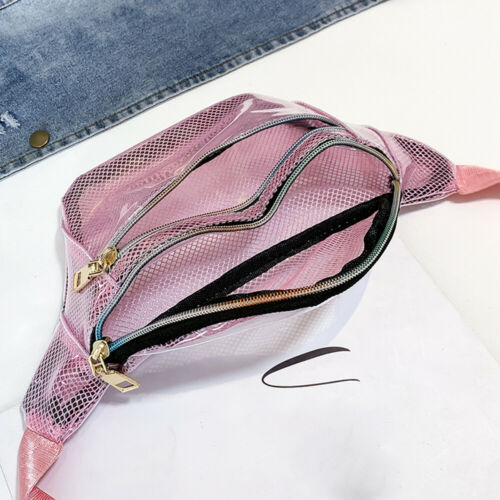 2019 Fashion Women PVC Grid Style Waist Bag Fanny Pack Bum Bag Travel Mash Purse Waist Bag Transparent Small Belt Bag Cool Packs URB1™ Vêtements Streetwear URB1™ Vêtements Streetwear 20