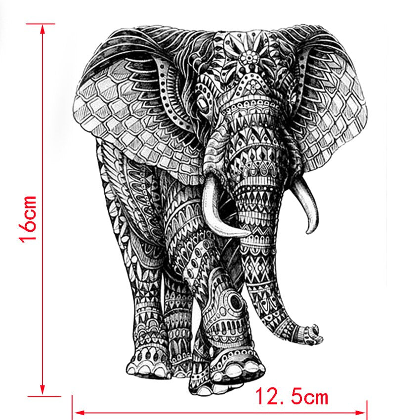 Mighty Elephant God Waterproof Temporary Tattoo sticker high quality Mechanical elephant Fake Tattoo sleeves Henna Tatoo URB1™ Vêtements Streetwear URB1™ Vêtements Streetwear mighty-ele