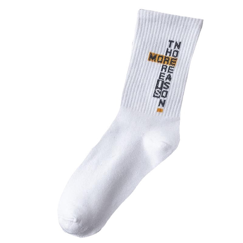 Harajuku Men's Humor Words Printing Socks Ulzzang Hip Hop Street Skateboard Unisex Crew Lovers' Happy Sokkem Dropship 2Pcs=1Pair URB1™ Vêtements Streetwear URB1™ Vêtements Streetwear ha