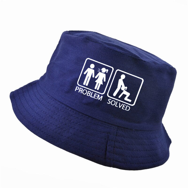 PROBLEM SOLVED letter Print bucket hat k pop men women fisherman hats summer outdoor hunting fishing cap harajuku URB1™ Vêtements Streetwear URB1™ Vêtements Streetwear problem-solved-le