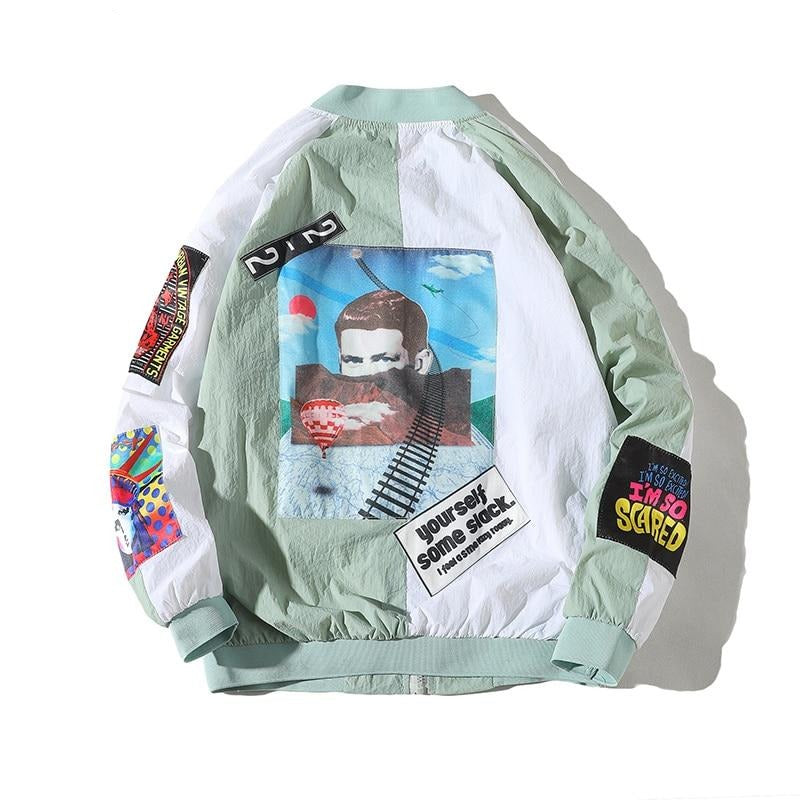 Una Reta Jackets Mens New Hip Hop Brand Thin Tracksuit Coat Fashion Casual Streetwear Man Pattern Stitching Baseball Jacket URB1™ Vêtements Streetwear URB1™ Vêtements Streetwear una-ret