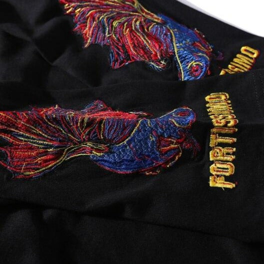 Mens T Shirts Fashion 2019 Japanese Streetwear Short Sleeve Fish Embroidery Harajuku T-shirt Men Women Funny Rock Casual Tshirt URB1™ Vêtements Streetwear URB1™ Vêtements Streetwear men