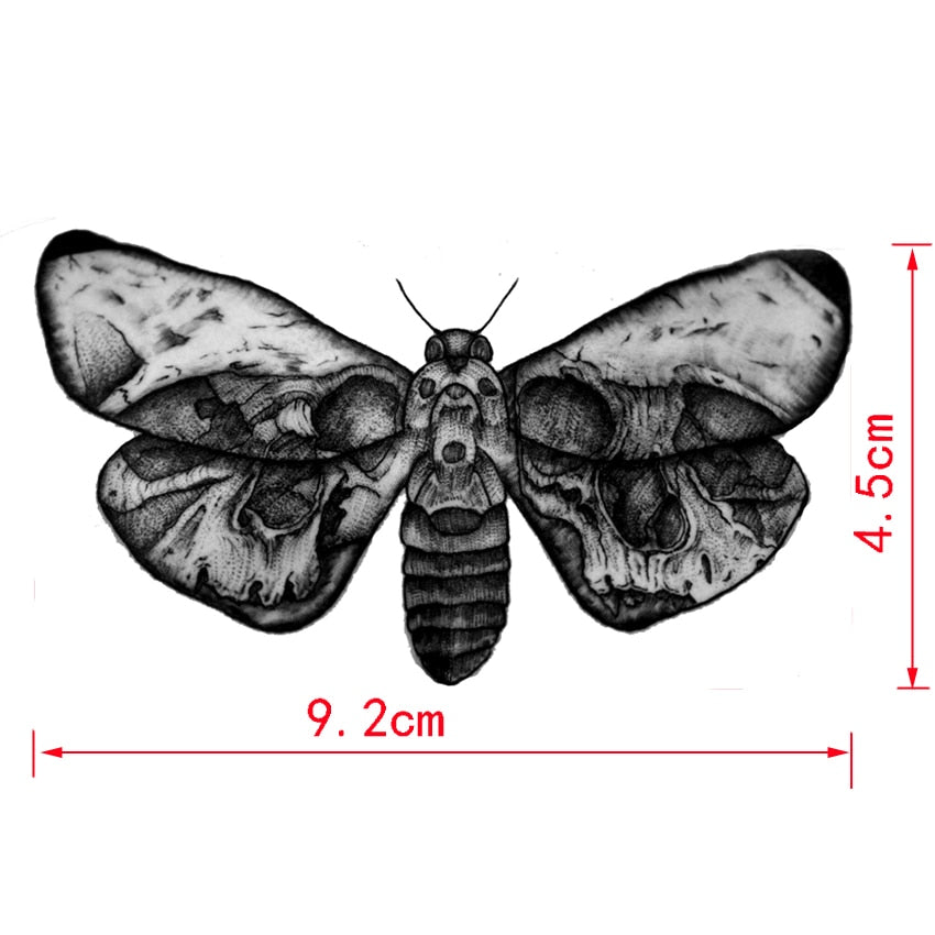 Moths Waterproof Temporary Tattoos Men Body Arm Sticker tattoo Sleeve Shoulder Tattoo sticker harajuku henna tattoo URB1™ Vêtements Streetwear URB1™ Vêtements Streetwear moths-waterproo