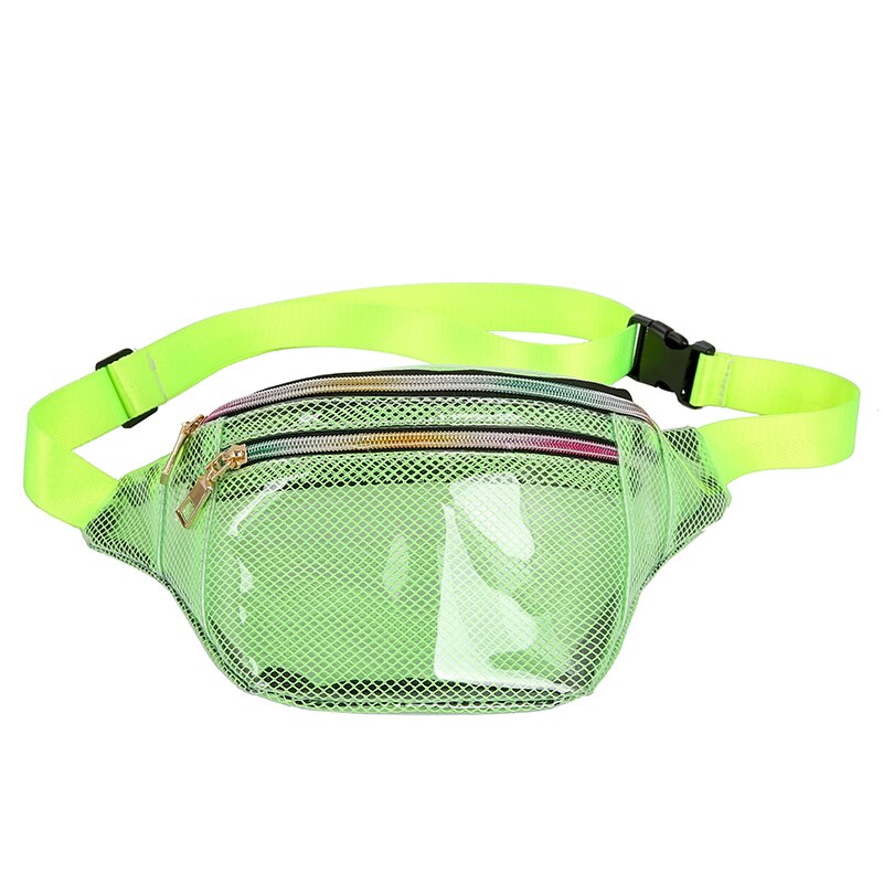 2019 Fashion Women PVC Grid Style Waist Bag Fanny Pack Bum Bag Travel Mash Purse Waist Bag Transparent Small Belt Bag Cool Packs URB1™ Vêtements Streetwear URB1™ Vêtements Streetwear 20