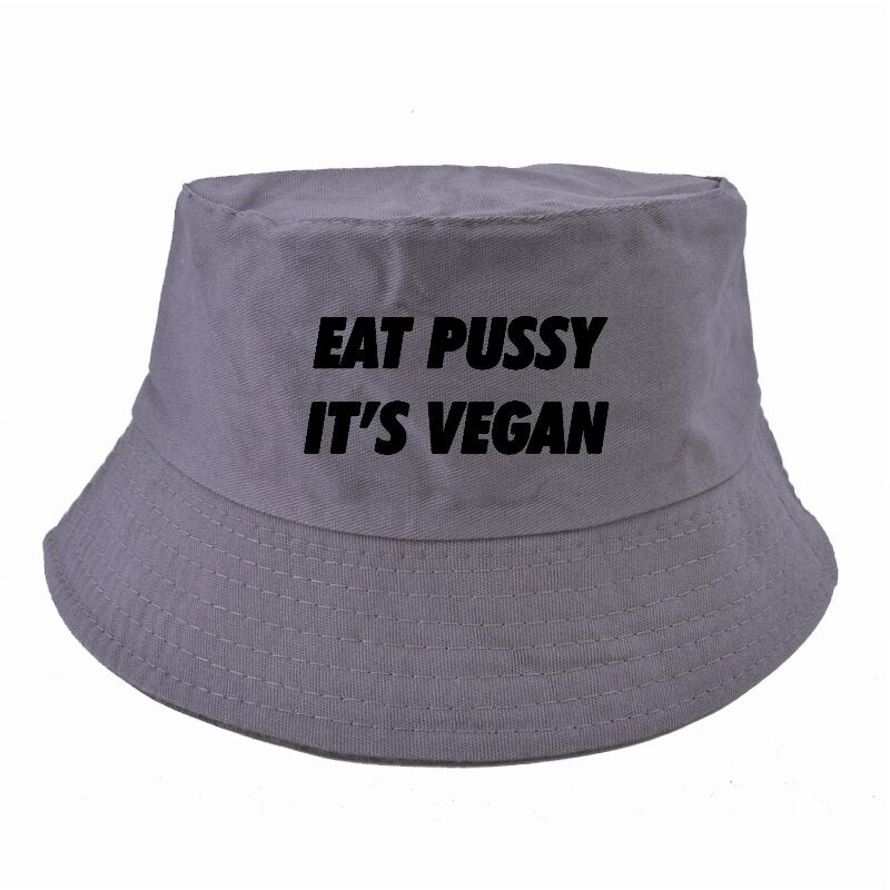 harajuku Men Women eat pussy its vegan bucket hat fashion Summer Bucket Hats Unisex fisherman hat panama bucket hat women URB1™ Vêtements Streetwear URB1™ Vêtements Streetwear harajuku-
