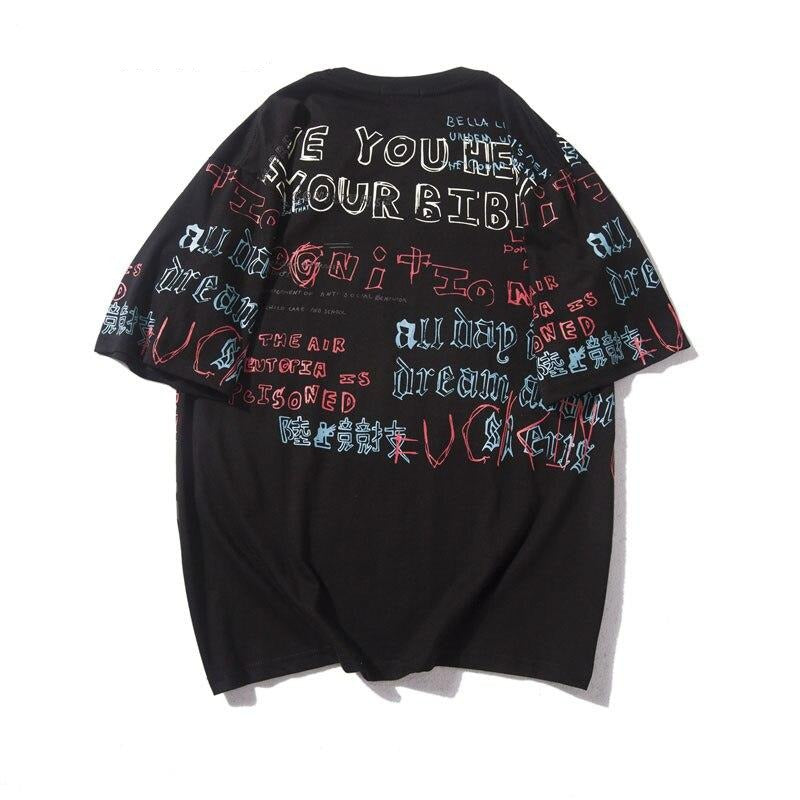 "THOUGHTS" T-shirt Noir oversize streetwear - URB1™ - URB1™ Vêtements Streetwear mode boutique streetwear shop