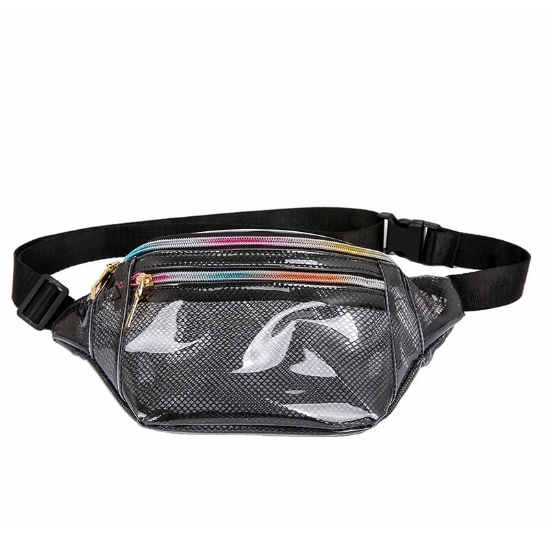 2019 Fashion Women PVC Grid Style Waist Bag Fanny Pack Bum Bag Travel Mash Purse Waist Bag Transparent Small Belt Bag Cool Packs URB1™ Vêtements Streetwear URB1™ Vêtements Streetwear 20