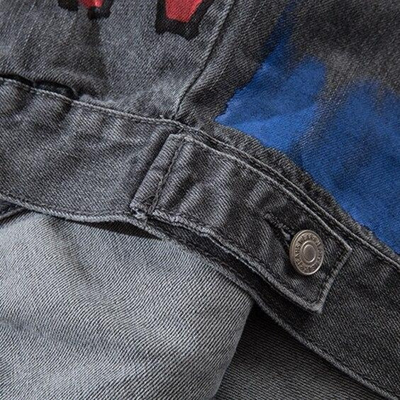 "LET'S ROCK" Veste en Jean Denim - URB1™ - URB1™ Vêtements Streetwear mode boutique streetwear shop