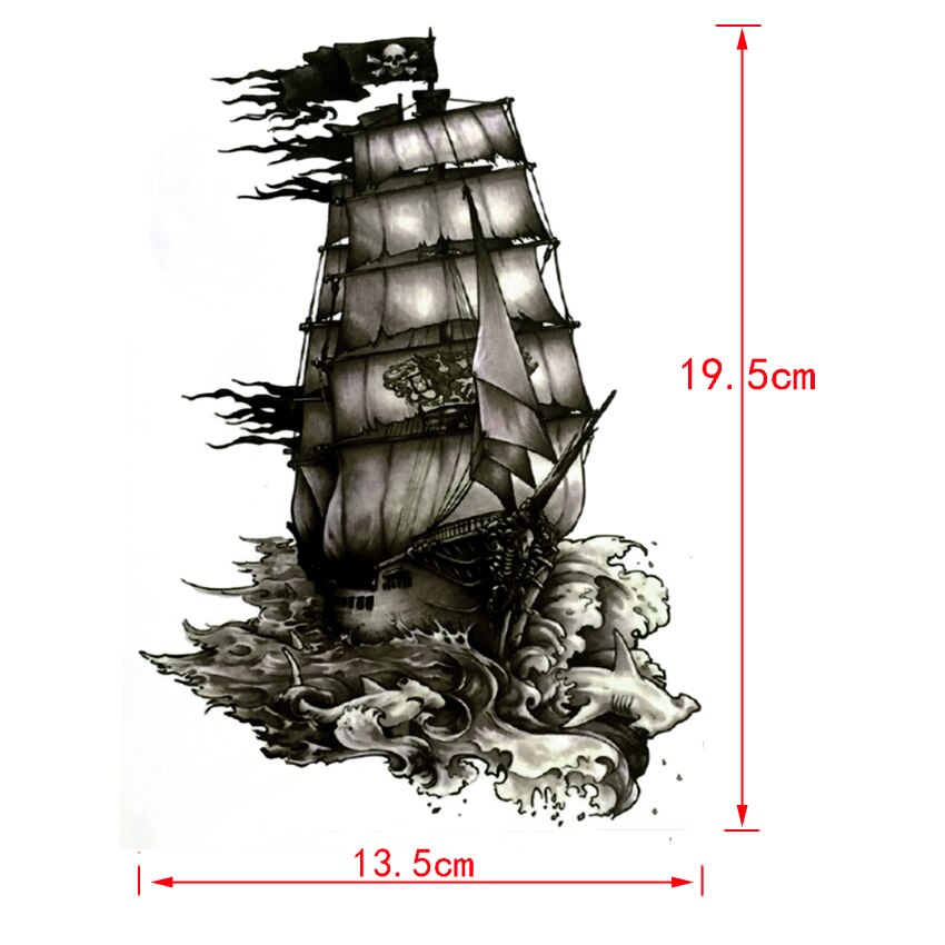 The Black Pearl Pirate Ship Waterproof Temporary Tattoos harajuku men Fake Tattoo hand made sticker Henna Tatoo sleeve tatuajes URB1™ Vêtements Streetwear URB1™ Vêtements Streetwear the