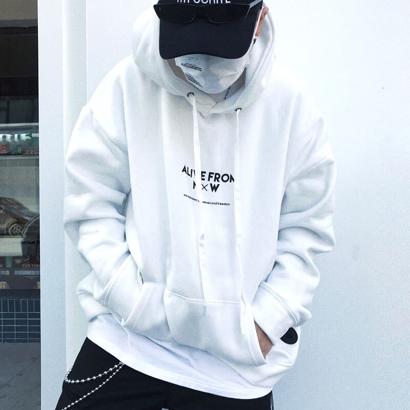 "ALIVE FROM NOW" Sweatshirt Hoodie à capuche Blanc - URB1™ - URB1™ Vêtements Streetwear mode boutique streetwear shop
