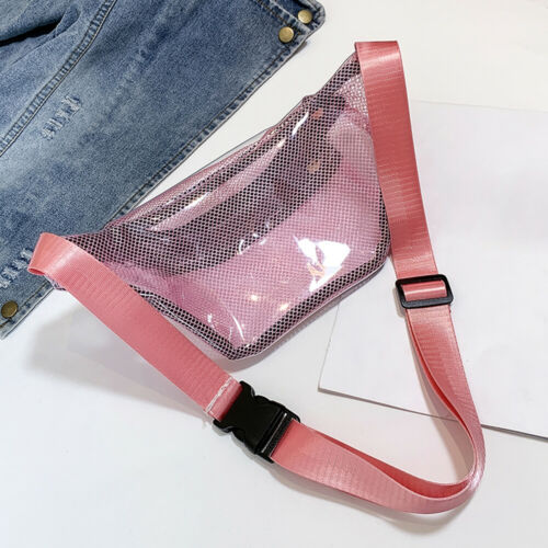 2019 Fashion Women PVC Grid Style Waist Bag Fanny Pack Bum Bag Travel Mash Purse Waist Bag Transparent Small Belt Bag Cool Packs URB1™ Vêtements Streetwear URB1™ Vêtements Streetwear 20