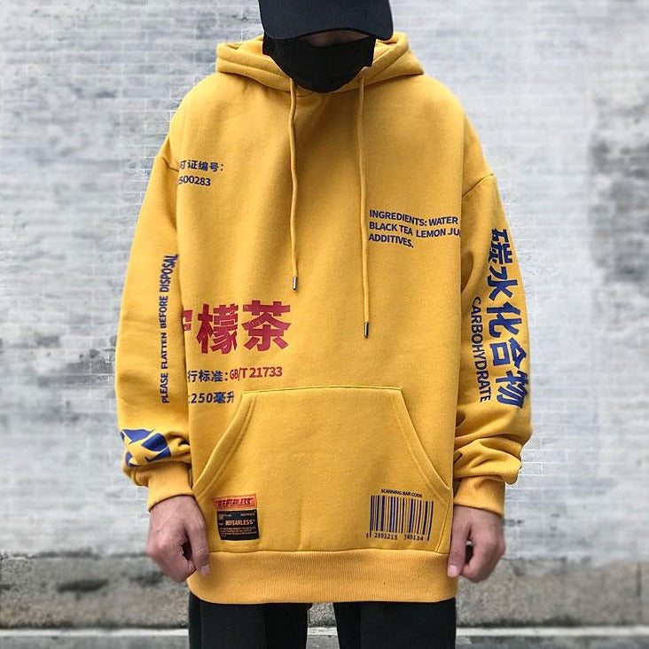 GONTHWID Lemon Tea Printed Fleece Pullover Hoodies Men/Women Casual Hooded Streetwear Sweatshirts Hip Hop Harajuku Male Tops URB1™ Vêtements Streetwear URB1™ Vêtements Streetwear gonthw