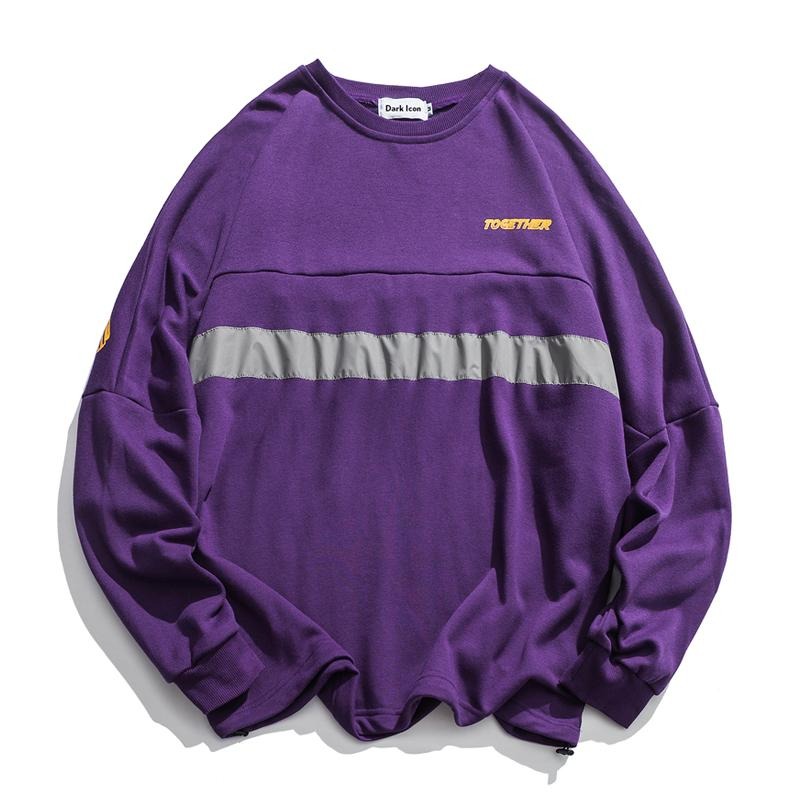 DARK ICON 3M Reflection Drop Shoulder Men's Sweatshirt 2019 Autumn Adjustable Hem with Elastic Sweatshirts Men Streetwear URB1™ Vêtements Streetwear URB1™ Vêtements Streetwear dark-icon