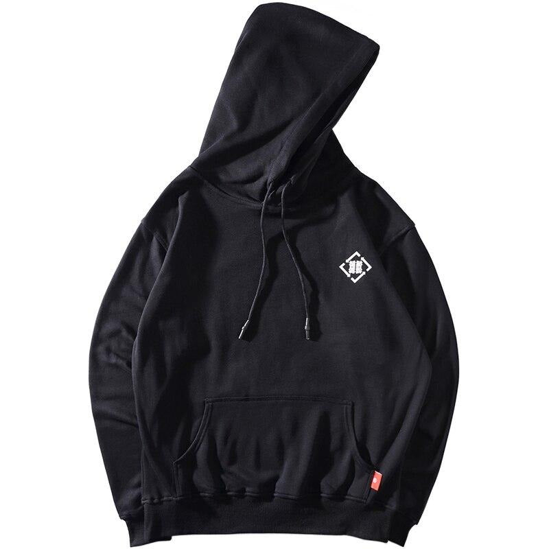 2019 Men Hip Hop Hoodie Sweatshirt Kanji Chinese Streetwear Harajuku Pullover Hoodie Cotton Loose Hooded Sweatshirt Black Autumn - URB1™ Vêtements Streetwear mode boutique streetwear shop