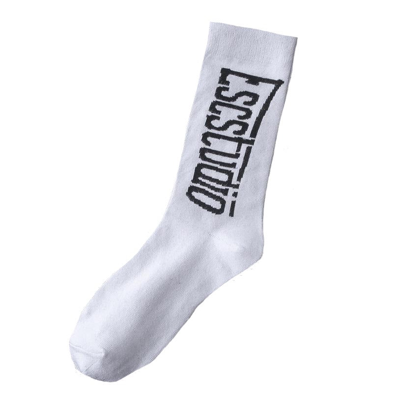 Harajuku Men's Humor Words Printing Socks Ulzzang Hip Hop Street Skateboard Unisex Crew Lovers' Happy Sokkem Dropship 2Pcs=1Pair URB1™ Vêtements Streetwear URB1™ Vêtements Streetwear ha