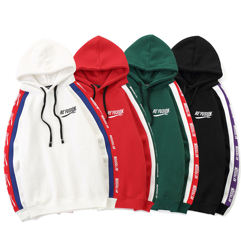 Aolamegs Hoodies Men Side Letter Fleece Hooded Pullover Sweatshirt Men High Street Fashion Hip Hop Streetwear Hoodie Autumn URB1™ Vêtements Streetwear URB1™ Vêtements Streetwear aolameg