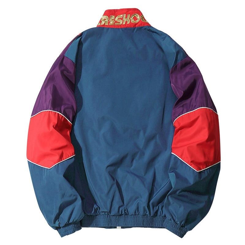 Men Hip Hop Jacket Coat Color Block Patchwork Track Jacket Windbreaker Oversized Retro Vintage Streetwear Harajuku 2018 Autumn - URB1™ Vêtements Streetwear mode boutique streetwear shop