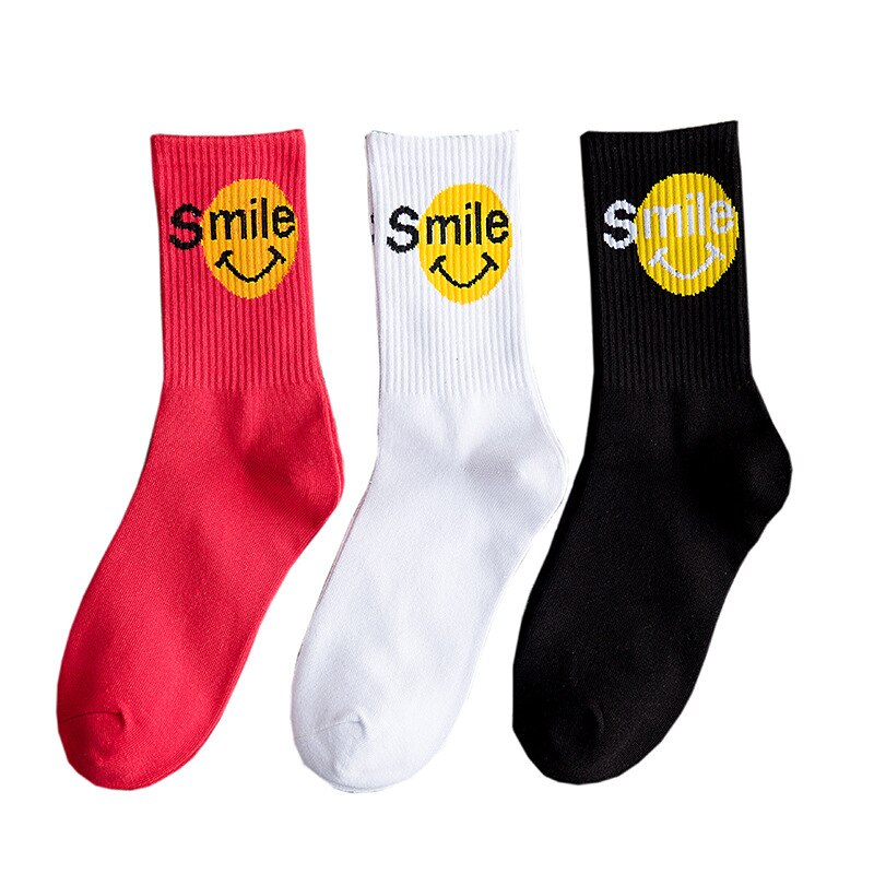 "SMILE" Chaussettes Montantes Streetwear Rouge - URB1™ - URB1™ Vêtements Streetwear mode boutique streetwear shop