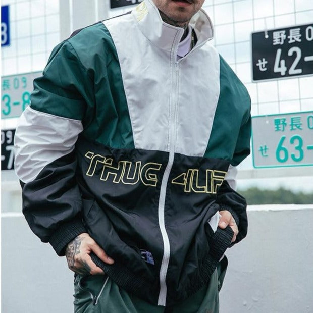 Men Hip Hop Jacket Coat Color Block Patchwork Track Jacket Windbreaker Oversized Retro Vintage Streetwear Harajuku 2018 Autumn - URB1™ Vêtements Streetwear mode boutique streetwear shop