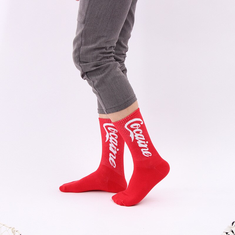 "COCAINE" Chaussettes Montantes Streetwear Rouge - URB1™ - URB1™ Vêtements Streetwear mode boutique streetwear shop