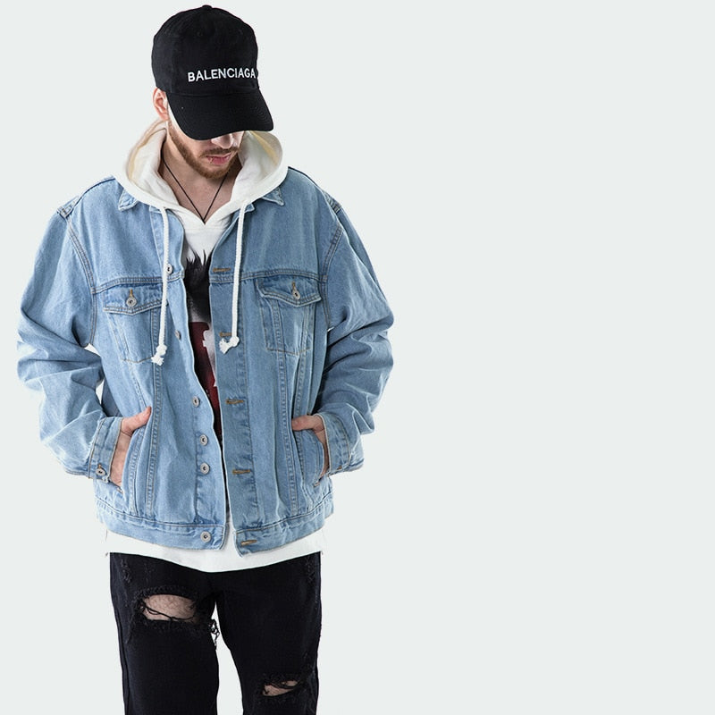 "CITY OF GODS" Veste en Jean bleu Imprimé - URB1™ - URB1™ Vêtements Streetwear mode boutique streetwear shop