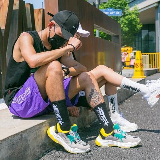 "HIP HOP" chaussettes montantes Noir - URB1™ - URB1™ Vêtements Streetwear mode boutique streetwear shop