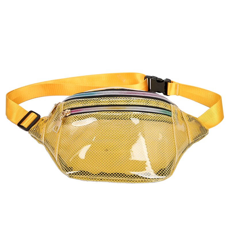 2019 Fashion Women PVC Grid Style Waist Bag Fanny Pack Bum Bag Travel Mash Purse Waist Bag Transparent Small Belt Bag Cool Packs URB1™ Vêtements Streetwear URB1™ Vêtements Streetwear 20