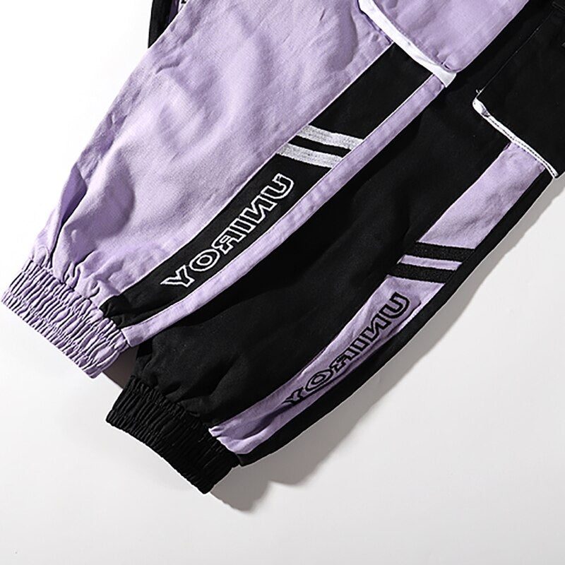 "UNIROY" Pantalon Cargo Streetwear Violet - URB1™ - URB1™ Vêtements Streetwear mode boutique streetwear shop