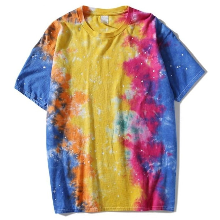 Dark Icon Foil Paint Splatter Tie Dyeing T-shirt Men Round Neck Street Men's Tshirts Casual Tee Shirts Man Top URB1™ Vêtements Streetwear URB1™ Vêtements Streetwear dark-icon-foil-paint