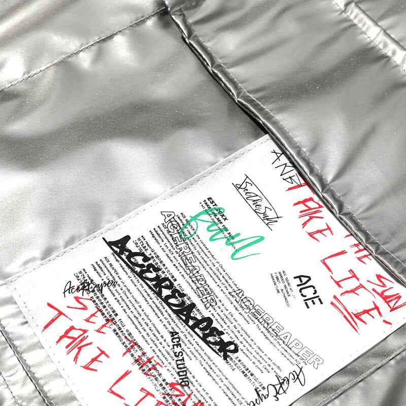 "KHROM" Veste Doudoune Argenté Streetwear - URB1™ - URB1™ Vêtements Streetwear mode boutique streetwear shop