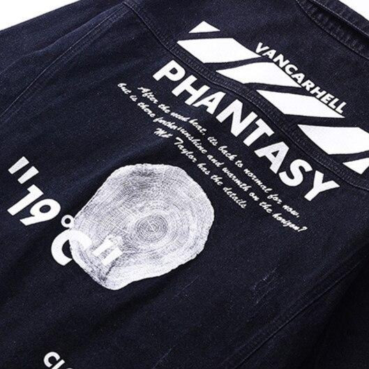 "PHANTASY" Veste en jean Imprimé Streetwear - URB1™ - URB1™ Vêtements Streetwear mode boutique streetwear shop
