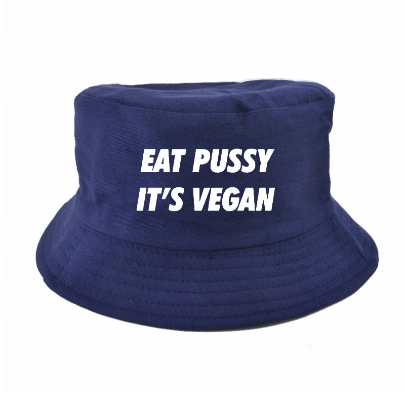 harajuku Men Women eat pussy its vegan bucket hat fashion Summer Bucket Hats Unisex fisherman hat panama bucket hat women URB1™ Vêtements Streetwear URB1™ Vêtements Streetwear harajuku-