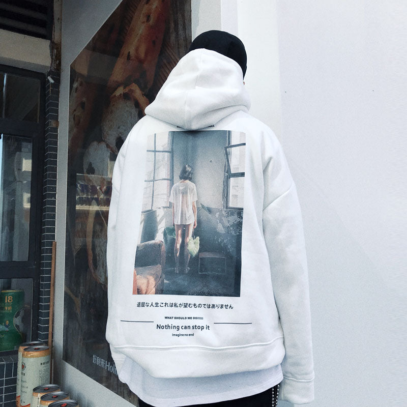 "ALIVE FROM NOW" Sweatshirt Hoodie à capuche Blanc - URB1™ - URB1™ Vêtements Streetwear mode boutique streetwear shop