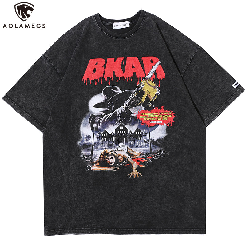 Aolamegs Men T Shirt Cool Letter Printing Harajuku High Street Cotton Punk Hip Hop Style Oversize Rock Hipster Streetwear Summer URB1™ Vêtements Streetwear URB1™ Vêtements Streetwear ao