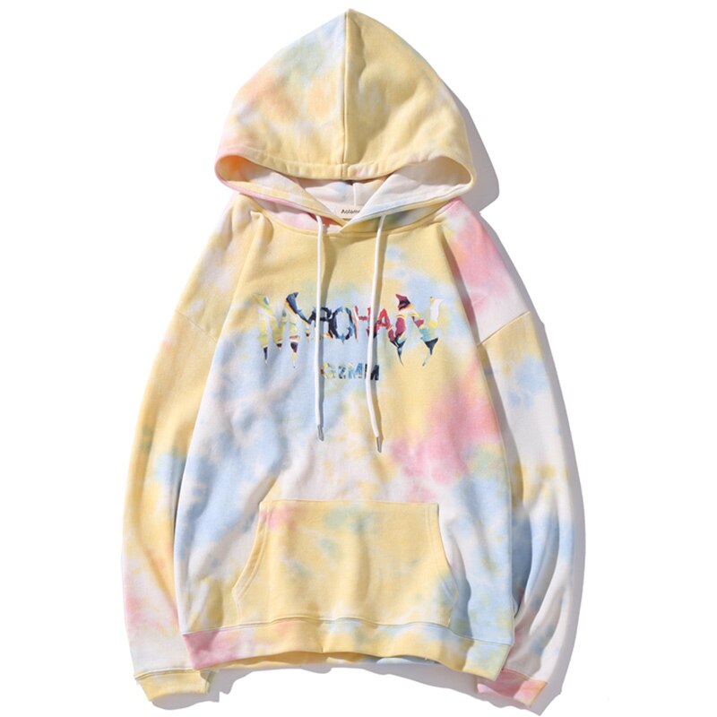 Aolamegs Hoodies Men Gradient Watercolor Tie Dye Hooded Pullover Harajuku High Street Style 4 Color Optional Couple Sweatshirt URB1™ Vêtements Streetwear URB1™ Vêtements Streetwear aola