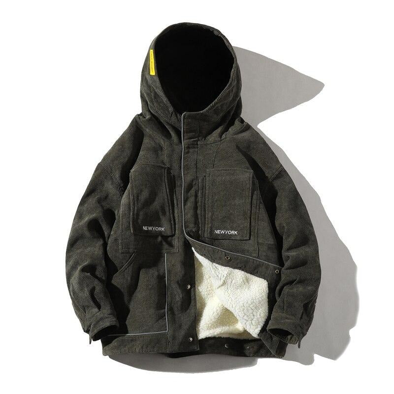 Una Reta Winter Jacket Men New Casual Loose Lambswool Parka Coat With Hooded Hip Hop Men Clothes Harajuku Warm Jackets For Men URB1™ Vêtements Streetwear URB1™ Vêtements Streetwear una-