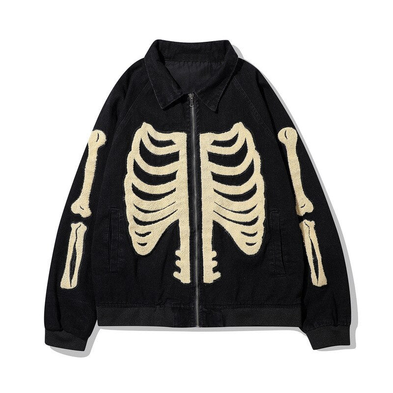 High Street Baseball Varsity Jacket Men Furry Skeleton Bone Embroidery Jackets Vintage Casual Oversized Coat Streetwear Unisex URB1™ Vêtements Streetwear URB1™ Vêtements Streetwear high
