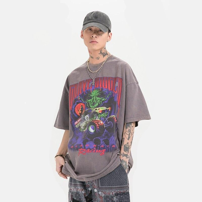 UNSETTLE Harajuku t shirts Oversized Summer Men/Women Hip Hop Fashion Gothic Print Tshirt Men Streetwear T-shirts Short Sleeve URB1™ Vêtements Streetwear URB1™ Vêtements Streetwear unse