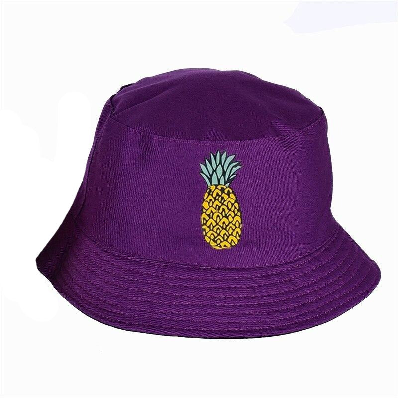 new pineapple logo print Print Mens Womens Panama Bucket Hat High Quality novel Cap Summer Cap Sun Visor Fishing Fisherman Hat URB1™ Vêtements Streetwear URB1™ Vêtements Streetwear new-