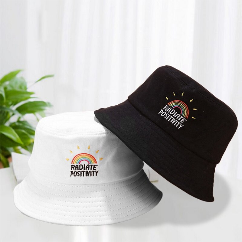 5 Colors Unisex Cute Rainbow Embroidered Fisherman Hat Collapsible Sun Hat Bucket Hat Sun Caps Women Casual Bucket Hat URB1™ Vêtements Streetwear URB1™ Vêtements Streetwear 5-colors-uni