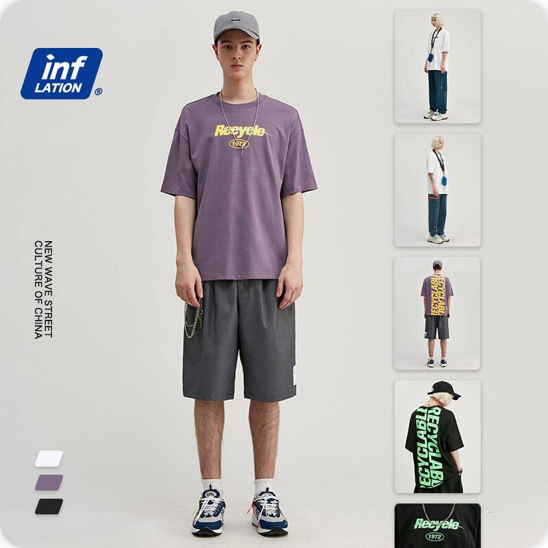 INFLATION Letter Print Hip Hop Men T shirt Tee Shirt Homme For Men 2020 Trending Funny T shirts For Men Short Sleeve 1122S20 URB1™ Vêtements Streetwear URB1™ Vêtements Streetwear inflat