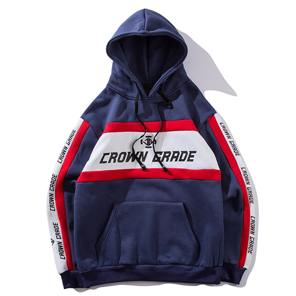 Aelfric Eden Patchwork Letter Print Men Hooded Sweatshirts Harajuku Color Clock Hoodie Casual Cotton Hip Hop Pullover Streetwear - URB1™ Vêtements Streetwear mode boutique streetwear shop