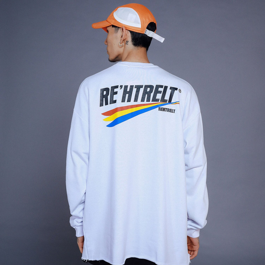 "RE'HTRELT" Sweatshirt crewneck blanc - URB1™ - URB1™ Vêtements Streetwear mode boutique streetwear shop